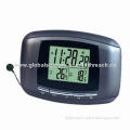 Digital Car Alarm Clock with Thermometer, Time/Date Display, 12/24 Hours System Conversion